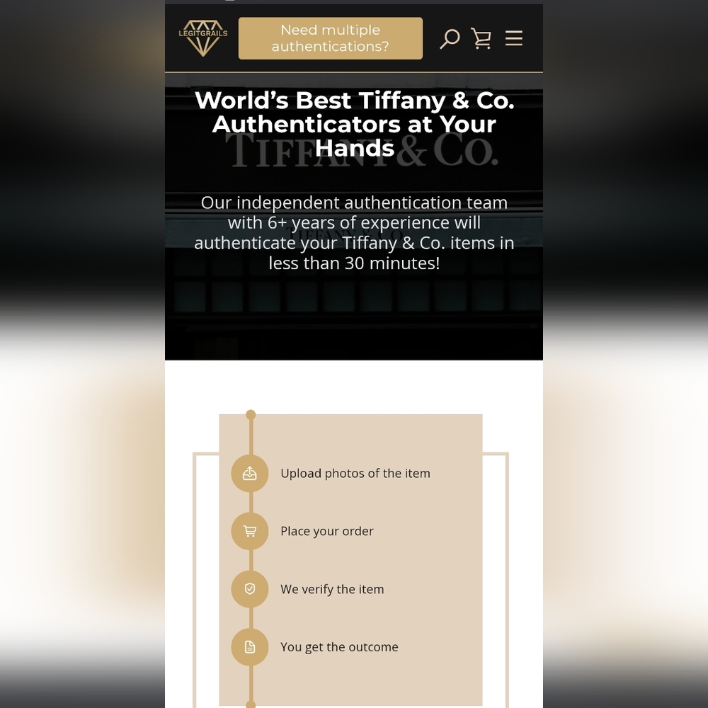 Tiffany & Co Authentication Certificate